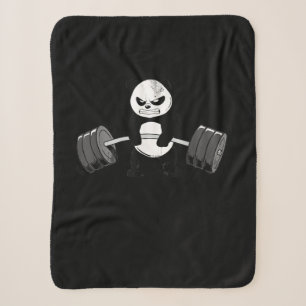Funny Panda Workout Kitten Gym Deadlift Power Sherpa Blanket