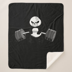 Funny Panda Workout  Kitten Gym Deadlift Power Sherpa Blanket