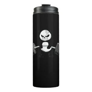 Funny Panda Workout Kitten Gym Deadlift Power Thermal Tumbler