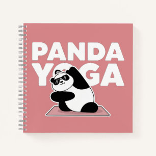 funny panda yoga notebook