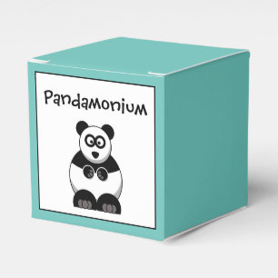 Funny Pandamonium Panda Cartoon, Cute Stress Pun Favor Box
