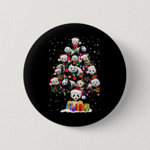 Funny Pandas Santa Hat Christmas Tree Ornament T S 2 Inch Round Button
