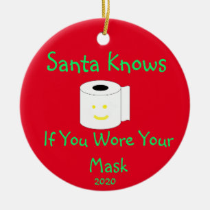 Funny Pandemic Christmas Ceramic Ornament