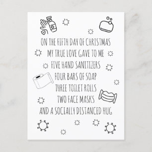 Funny Pandemic Covid Christmas Holiday Postcard