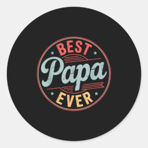 Funny Papa Art For Grandpa From Grandkids Father's Classic Round Sticker
