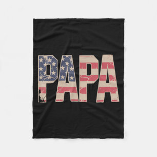 Funny Papa Art For Grandpa From Grandkids Father's Fleece Blanket
