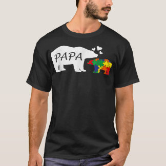 Funny Papa Bear Autism Awareness Autism Matching F T-Shirt
