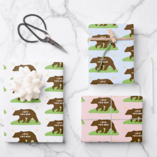 Funny Papa bear wrapping paper