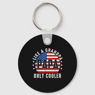 Funny Papa Like A Grandpa Only Cooler From Grandki Keychain