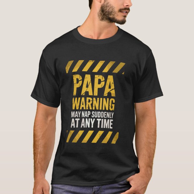 Funny Papa Warning Nap Zone Graphic T-Shirt (Front)