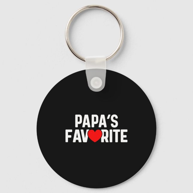 Funny Papas Favorite Son Daughter I'm Papa's Favor Keychain (Front)