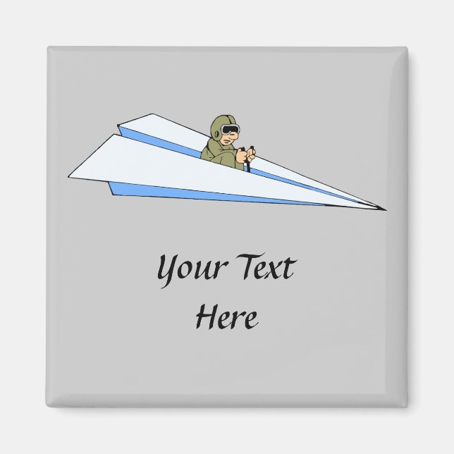 Funny Paper Airplane Pilot Magnet (Front)