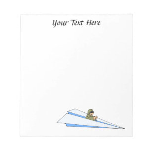 Funny Paper Airplane Pilot Notepad