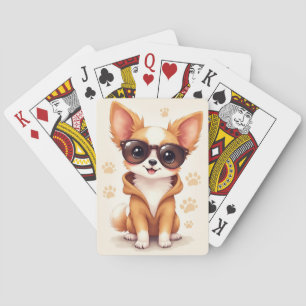 Funny Papillon Kawaii Dog Playing Cards