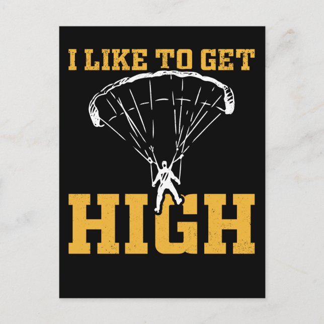 Funny Parachute Quote Skydiver Postcard (Front)