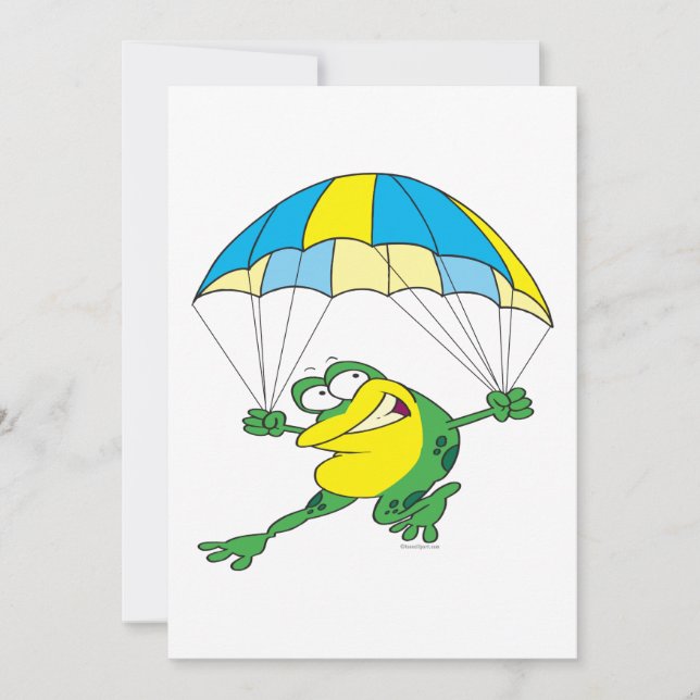 funny parachuting froggy frog cartoon (Front)