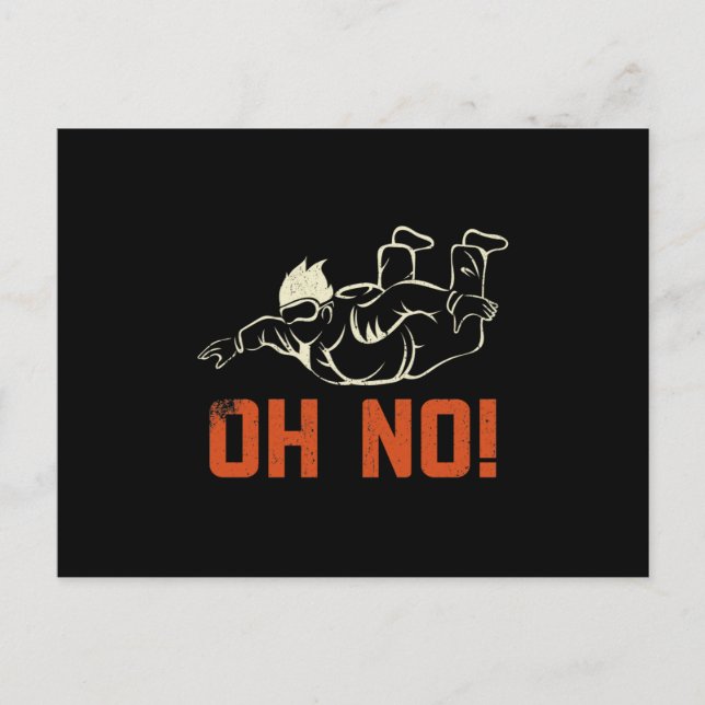 Funny Parachuting Holiday Postcard (Front)