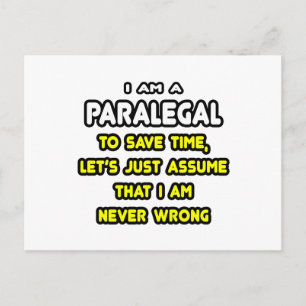 Funny Paralegal T-Shirts and Gifts Postcard
