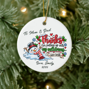 Funny Parents Meltdown Ornament