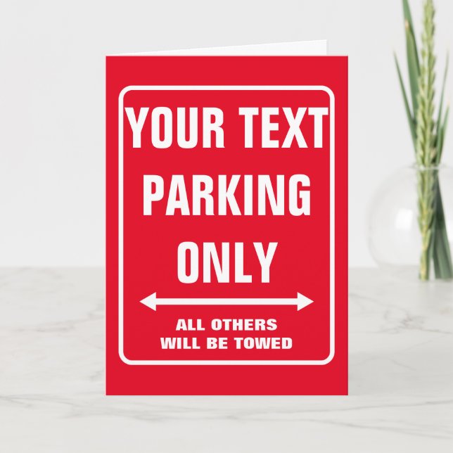 Funny PARKING SEULEMENT carte de voeux pour nouvea (Devant)