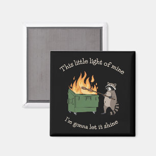 Funny Parody Dumpster Fire Raccoon Mental Health Magnet