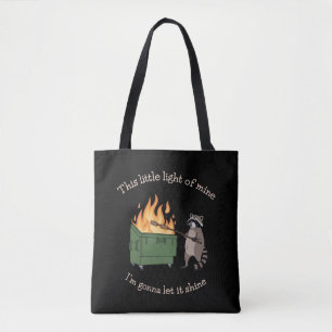 Funny Parody Dumpster Fire Raccoon Mental Health Tote Bag