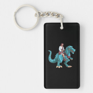 Funny Parody Jesus Riding Dinosaur Meme Dino Keychain