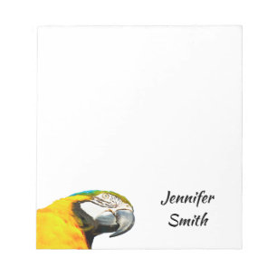 Funny Parrot Bird Personalized Name Notepad