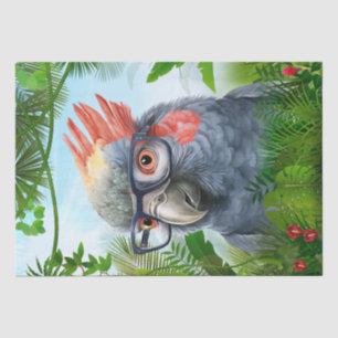 Funny Parrot Bird Wearing Glasses Tissue Paper