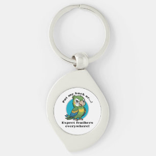 Funny Parrot Keychain – Custom Text + Image