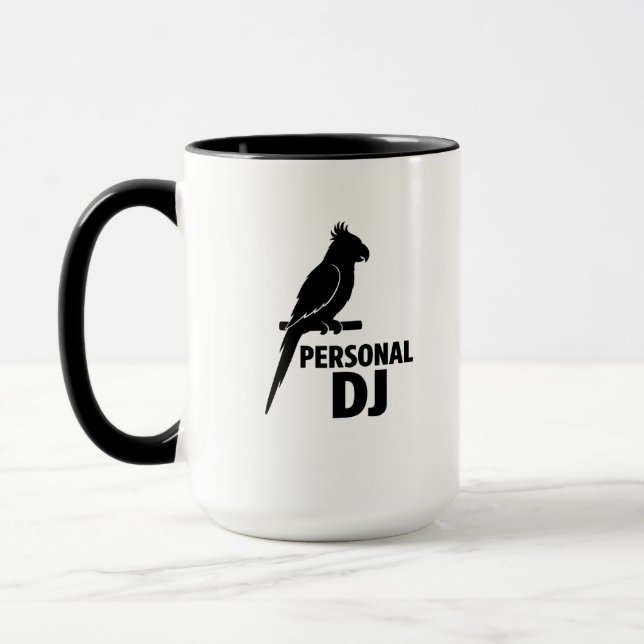 Funny Parrot Personal DJ Mug for Parrot Owners (Left)