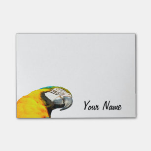 Funny Parrot Portrait Personalized Name Post-it Notes