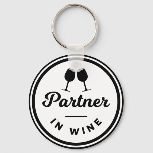 Funny Partner In Wine Keyring