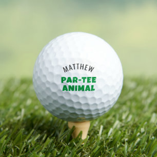 Funny Party Animal Golfer Name Golf Balls