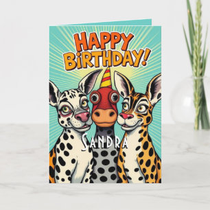 Funny Party Animals Cute Happy Birthday  Card