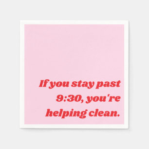 Funny Party Introvert Sassy Sarcasm Pink Red Napkin
