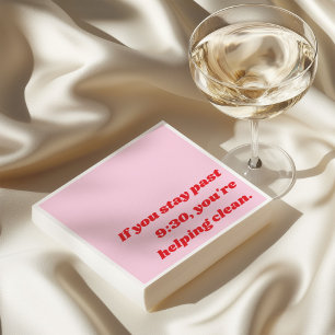 Funny Party Introvert Sassy Sarcasm Pink Red Napkin