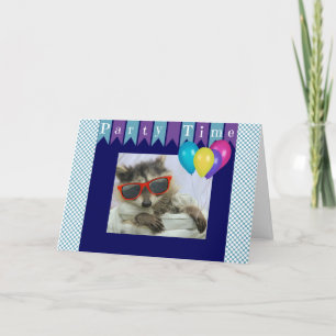 Funny Party Raccoon Birthday Card