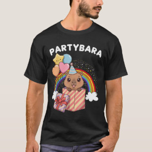 Funny Partybara Capybara Happy Birthday Kids Boys  T-Shirt