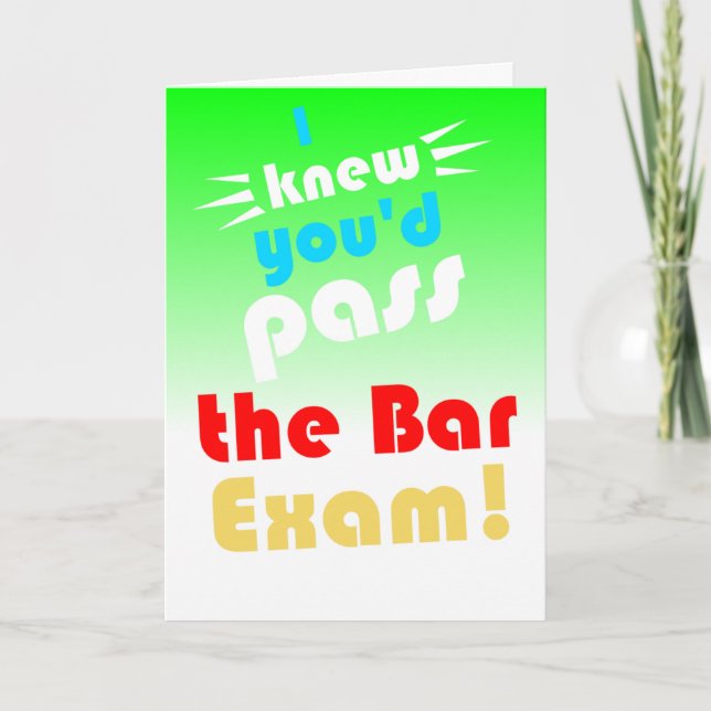 funny pass the bar exam card (Front)