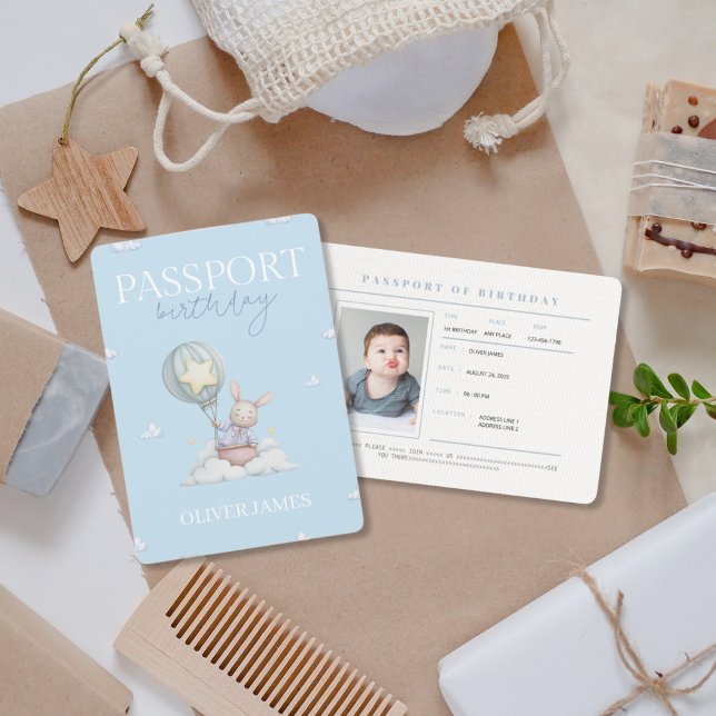 Funny passport 1st birthday invitation (Creator Uploaded)