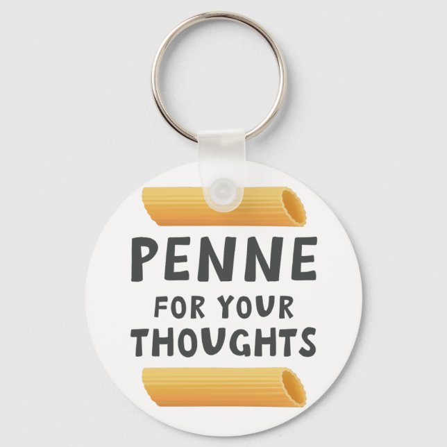Funny Pasta Pun Keychain (Front)
