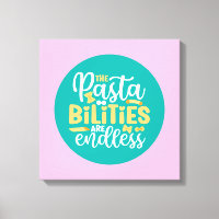 Funny Pasta Pun Pastel Kitchen Typography Art
