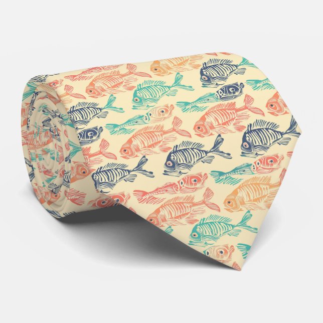 Funny Pastel Cravate Fishbone (Roulé)