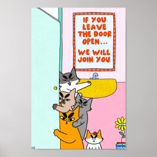 Funny Pastel Humourous Cat Poster