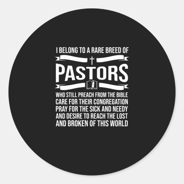 Funny Pastor Appreciation Gift Christian Preacher Classic Round Sticker (Front)