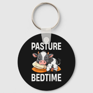 Funny Pasture Bedtime Cute Cow Pajamas Pj Sleep  Keychain