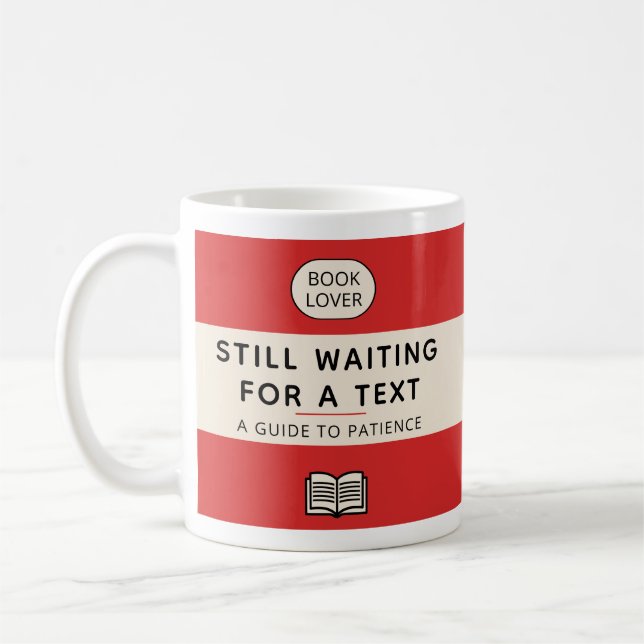 Funny Patience Title Retro Paperback Cover Red Coffee Mug (Left)