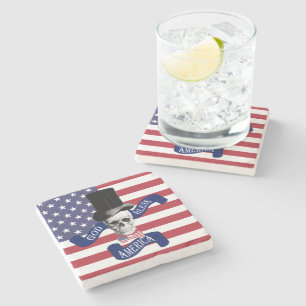 Funny patriotic American Stone Coaster