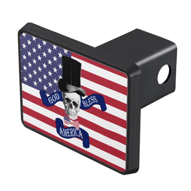 Funny patriotic American Trailer Hitch Cover (Top Right)